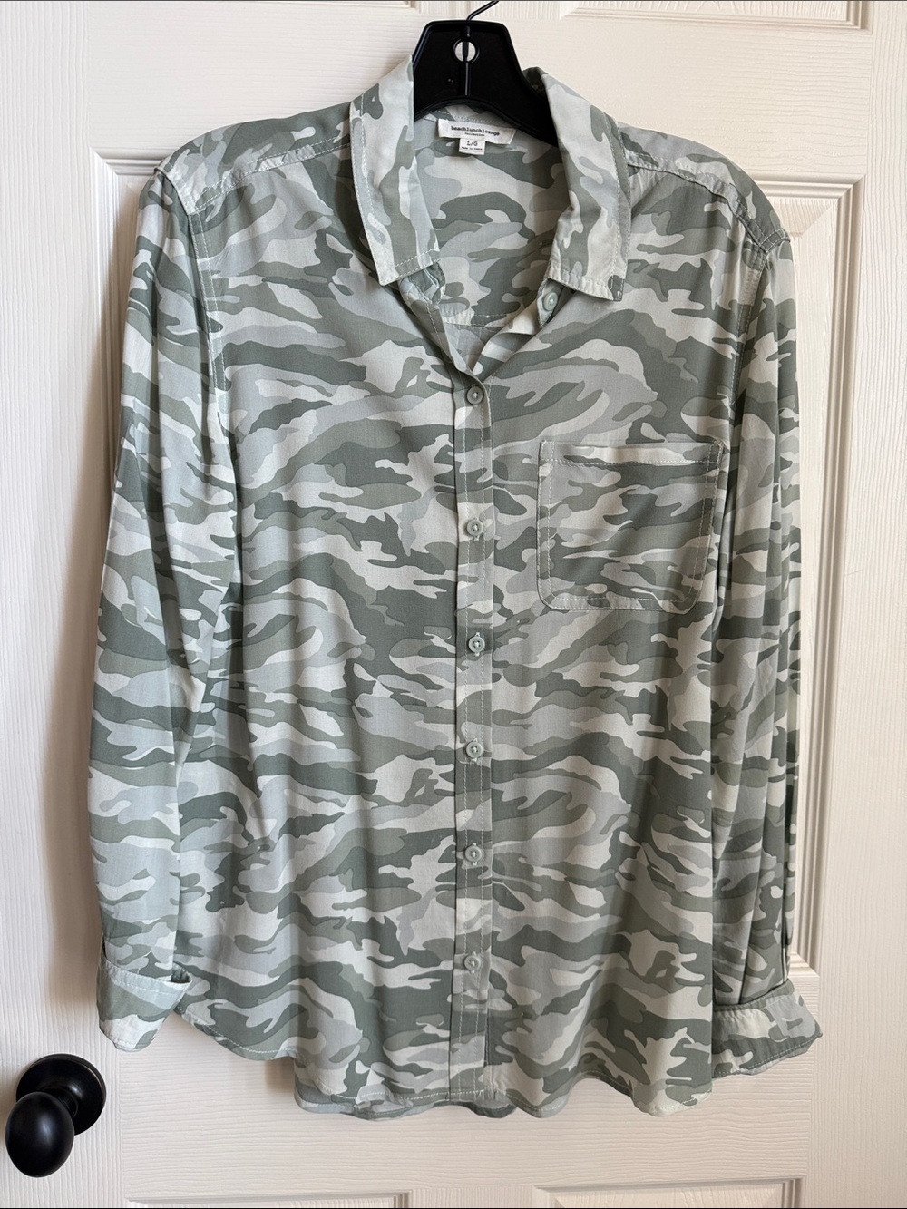 Camo button up top